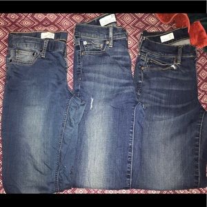 THREE 3 Pairs of GAP Blue Denin Skinny Jeans